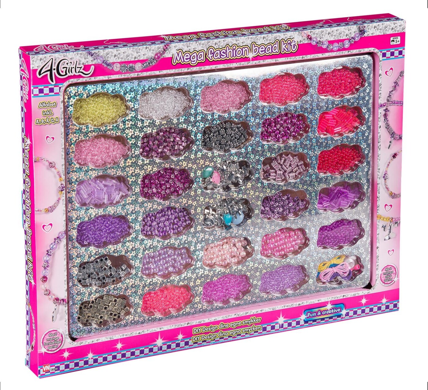 Perler Til Smykker, Armbånd Og Halskæder For Børn - Mega Sæt - 4-girlz - Vn