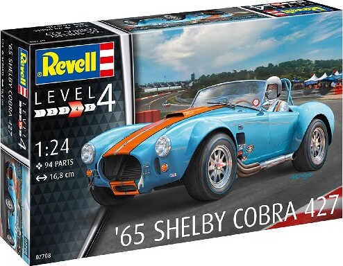 Revell - Shelby Cobra 427 Bil Byggesæt - 1:24 - Level 4 - 07708