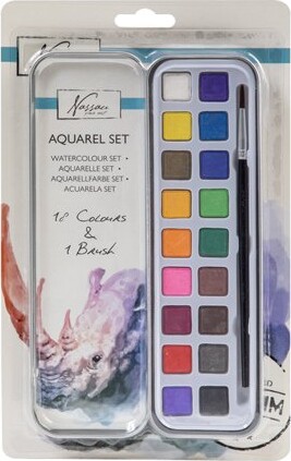 Akvarelmaling Sæt - Inkl. Pensel - Nassau - 18 Farver - Nassau Fine Art