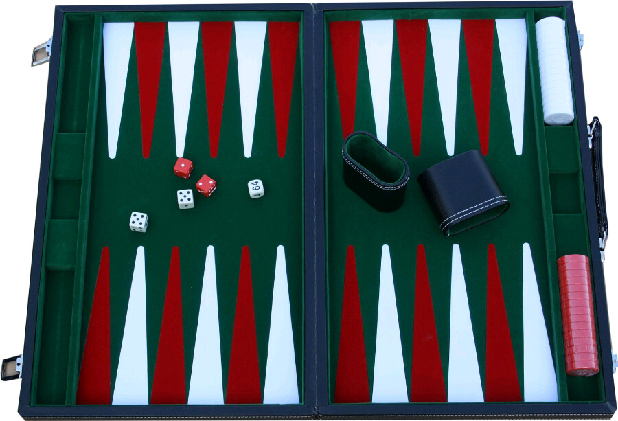 Backgammon Brætspil I Kuffert - Vinyl - Stor Udgave - Enigma