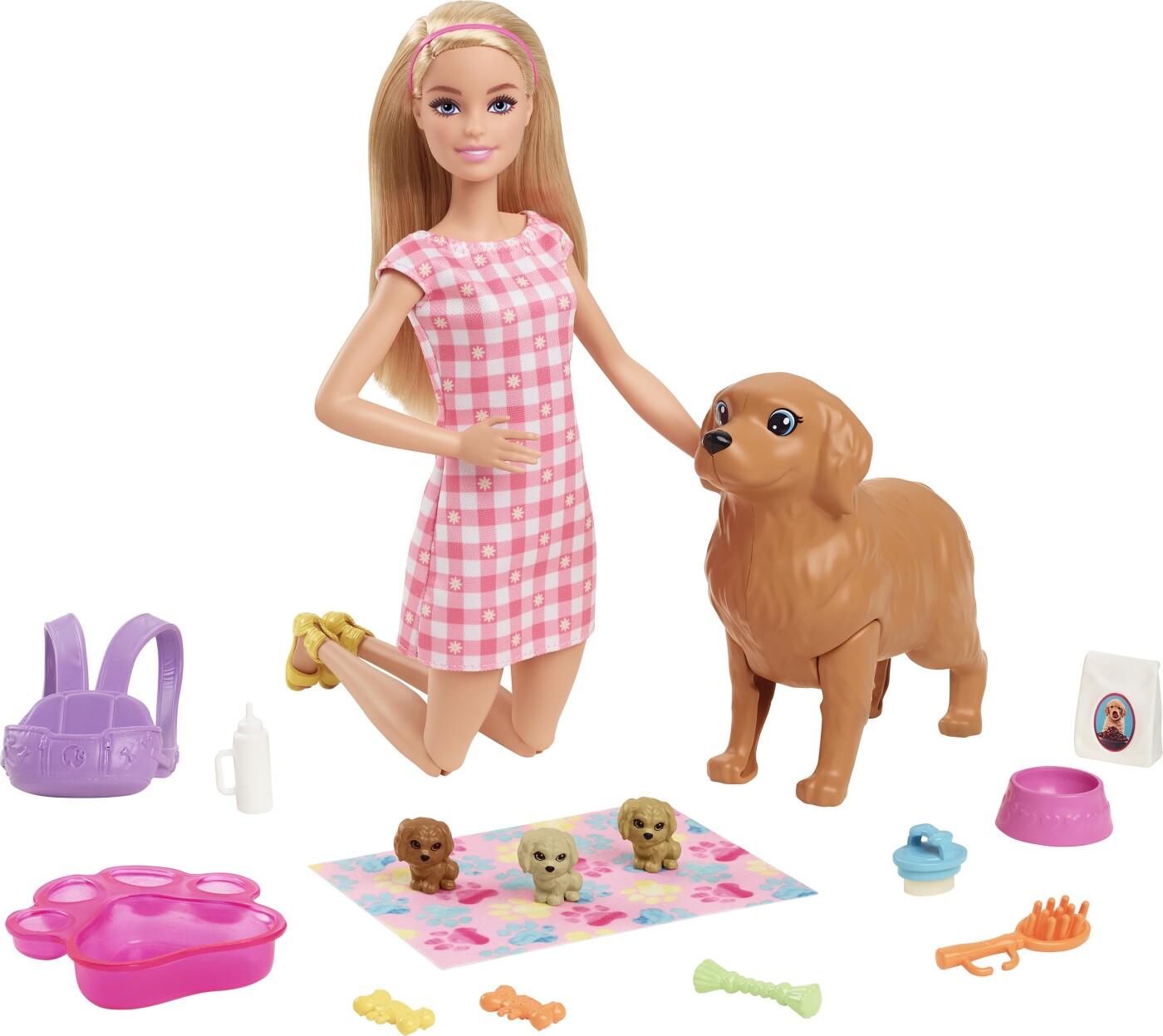 Barbie Dukke - Nyfødte Hvalpe Legesæt - Mattel