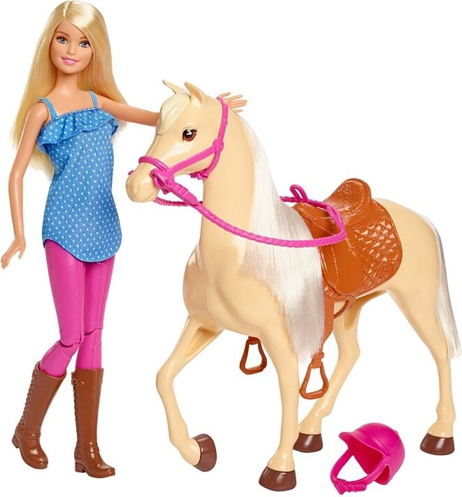 Barbie Dukke Med Hest Og Tilbehør - Mattel