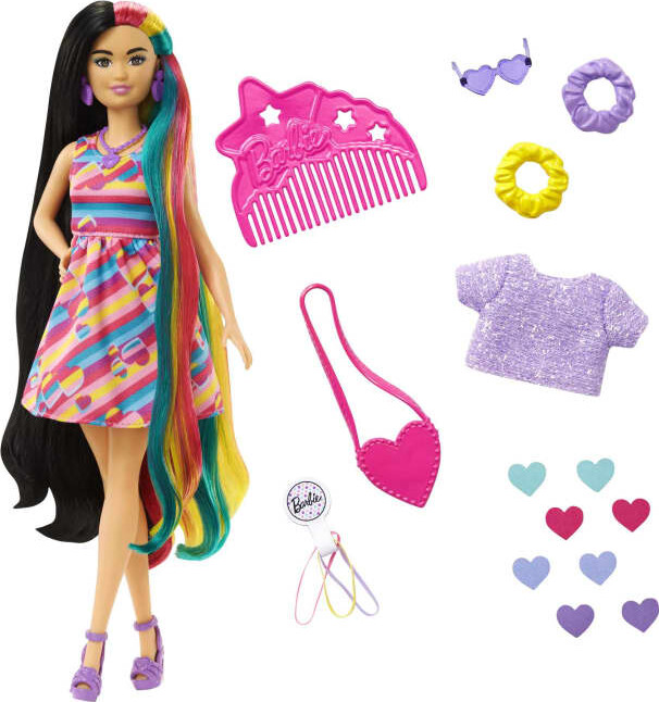 Barbie - Totally Hair - Dukke Med Hjertetema - Mattel