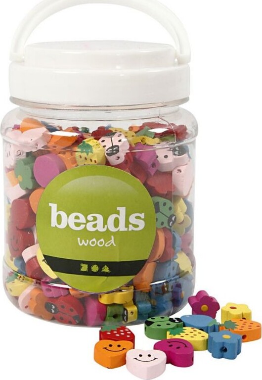 Træperler I Figurmix - 325 Stk - Creativ Company