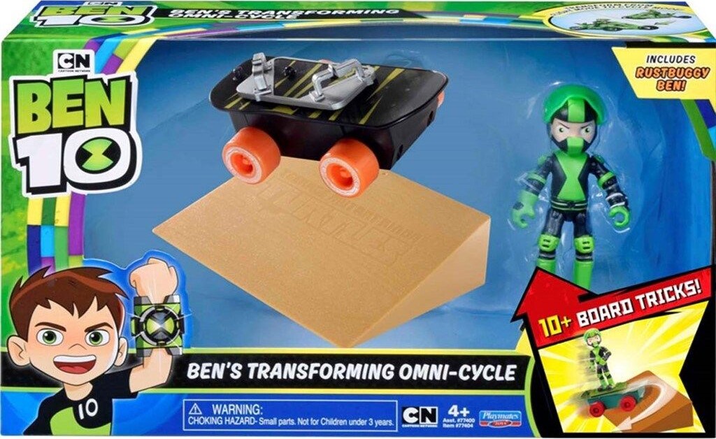 Ben 10 - Rustbuggy Ben Figur Med Skateboard - Maki