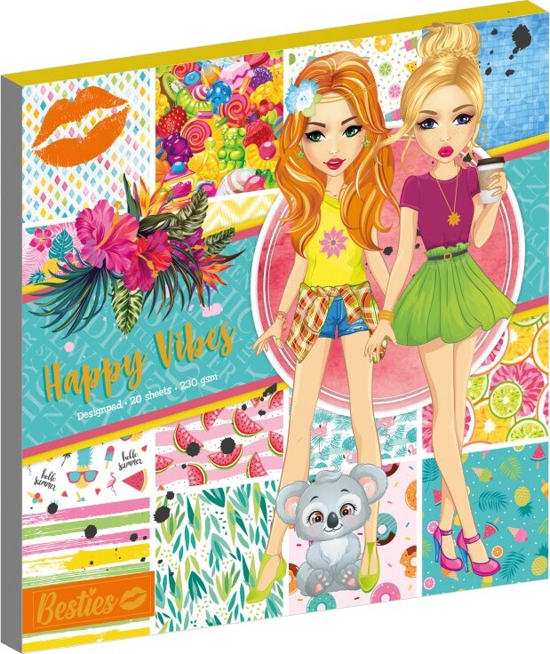 Besties Design Pad 25 X 25 Cm - Happy Vibes - Bog - Legind