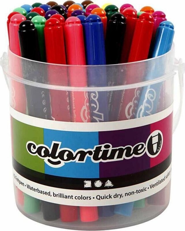Tuscher - Stregtykkelse: 5 Mm - Assorterede Farver - 42stk. - Colortime - Creativ Company