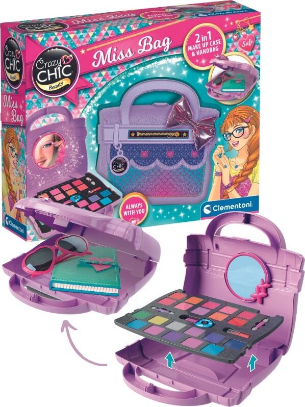 Crazy Chic - Makeup Sæt Til Børn - 2-in-1 Miss Bag - Clementoni