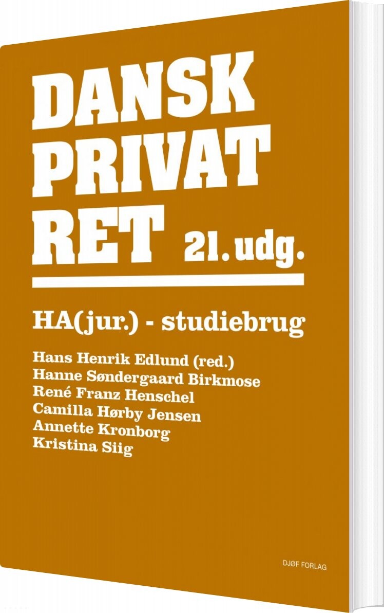 Dansk Privatret Ha Jur. - 21. Udgave - Camilla Hørby Jensen - Bog - Djøf Forlag