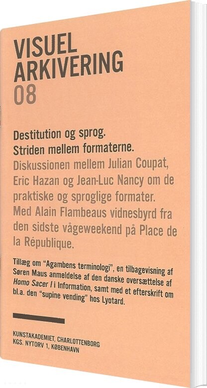 Destitution Og Sprog. Striden Mellem Formaterne - Carsten Juhl - Bog - Billedkunstskolens Forlag