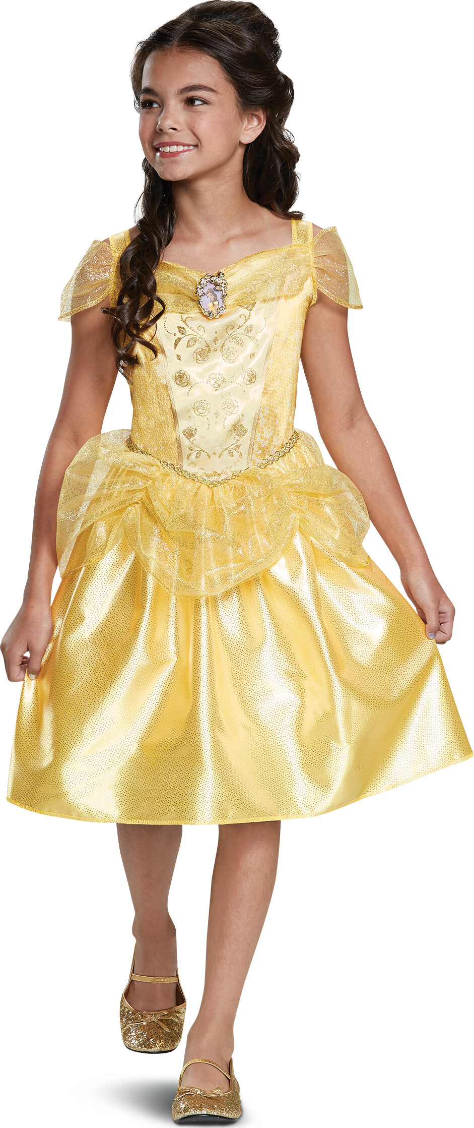 Belle Kostume Til Børn - Skønheden Og Udyret - 104 Cm - Jakks Pacific