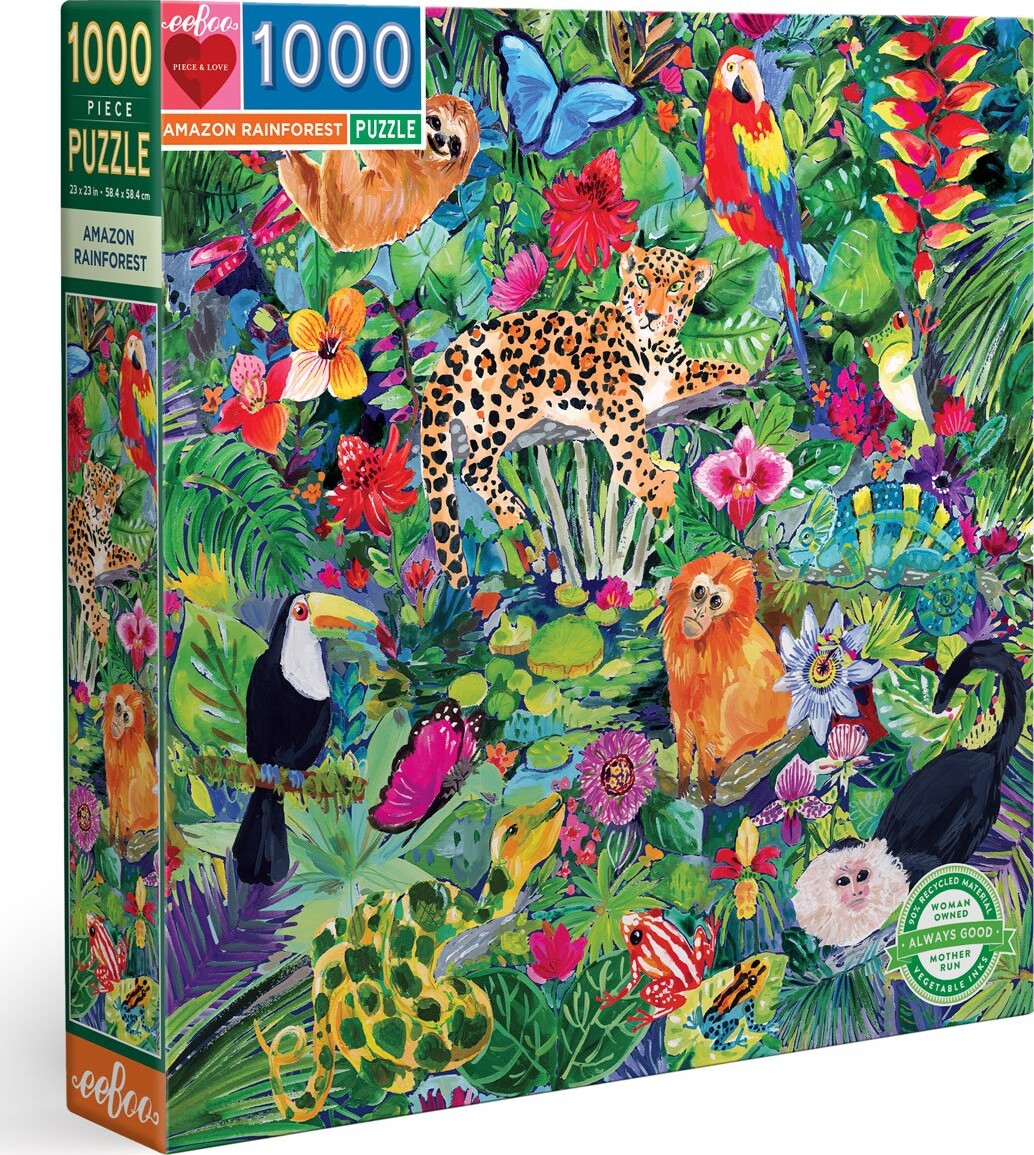Eeboo Puslespil - 1000 Brikker - Amazon Rainforest