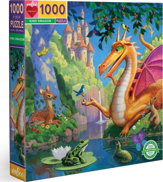 Eeboo Puslespil - 1000 Brikker - Drage Og Dådyr