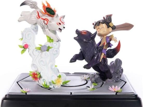 Okamiden Statuette Figurer - Chibiterasu Vs Dark Chibiterasu - First 4 Figures