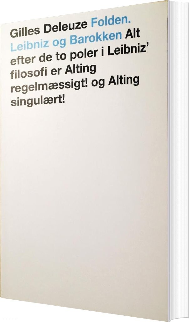 Folden. Leibniz Og Barokken - Gilles Deleuze - Bog - Billedkunstskolens Forlag
