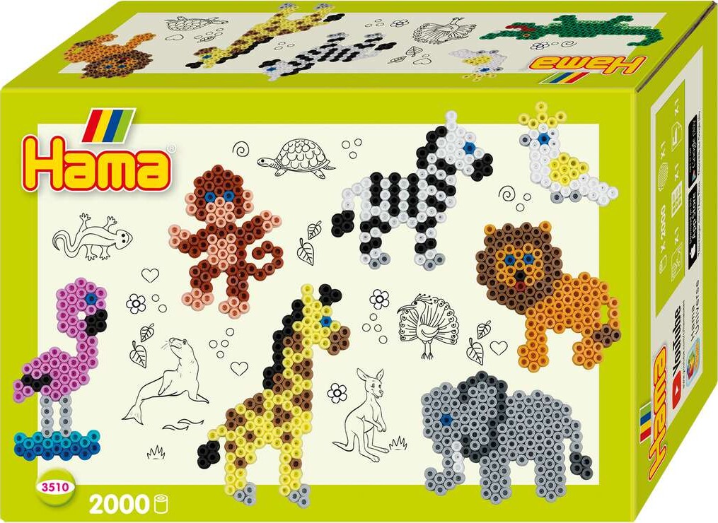 Hama Midi Perler - Zoo Perlesæt - 2.000 Perler - 3510