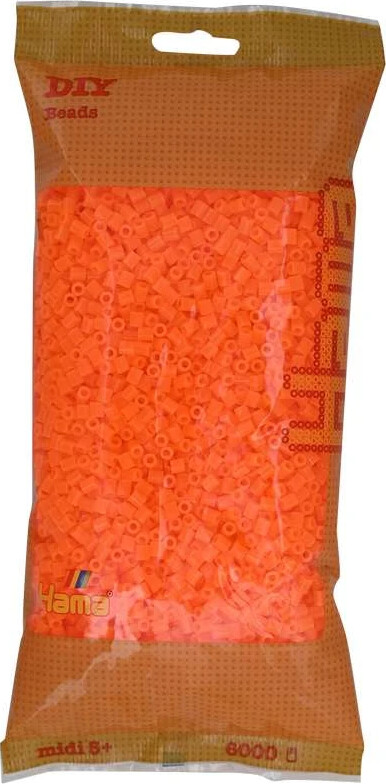 Hama Midi Perler - Neon Orange - 6.000 Stk - 205-38