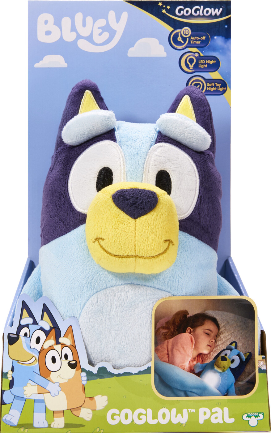 Goglow - Bluey Bamse Med Natlys - 23 Cm - Moose