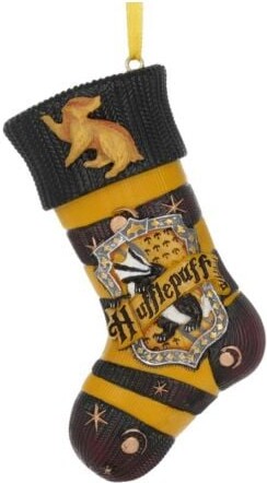 Harry Potter Julepynt - Hufflepuff Strømpe - 7,5 Cm - Nemesis Now