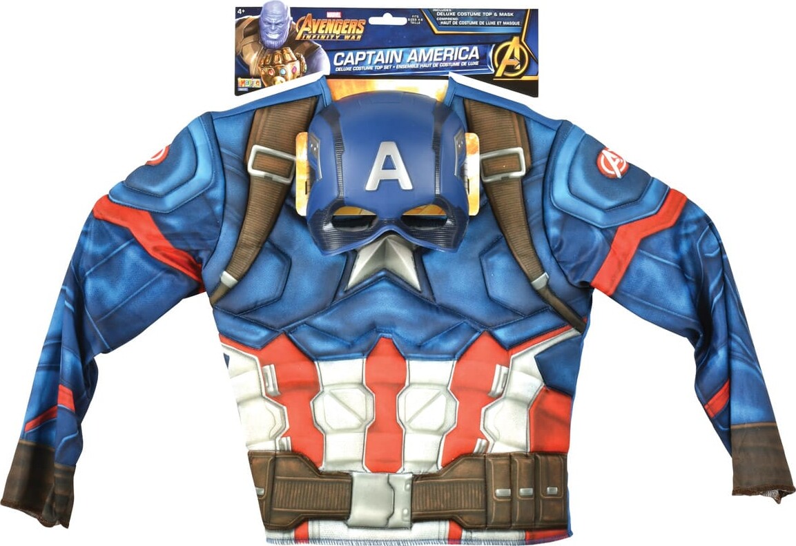 Captain America Kostume Til Børn - Marvel - 8-10 år - Rubies