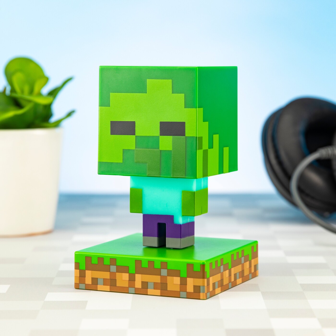 Minecraft Zombie Figur Med Lys - Paladone