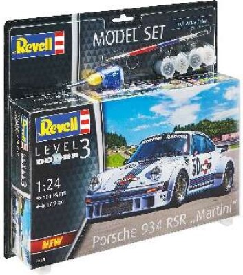 Revell - Porsche 934 Martini Bil Byggesæt Inkl. Maling - 1:24 - Level 3 - 67685