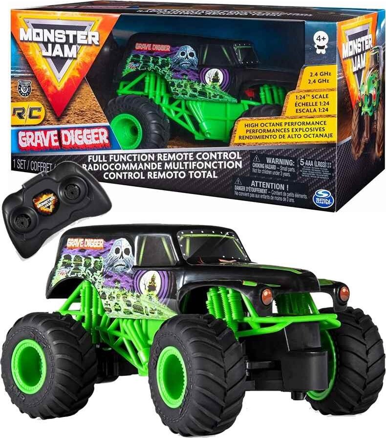Monster Jam Bil - Grave Digger - Fjernstyret Monster Truck - Spin Master