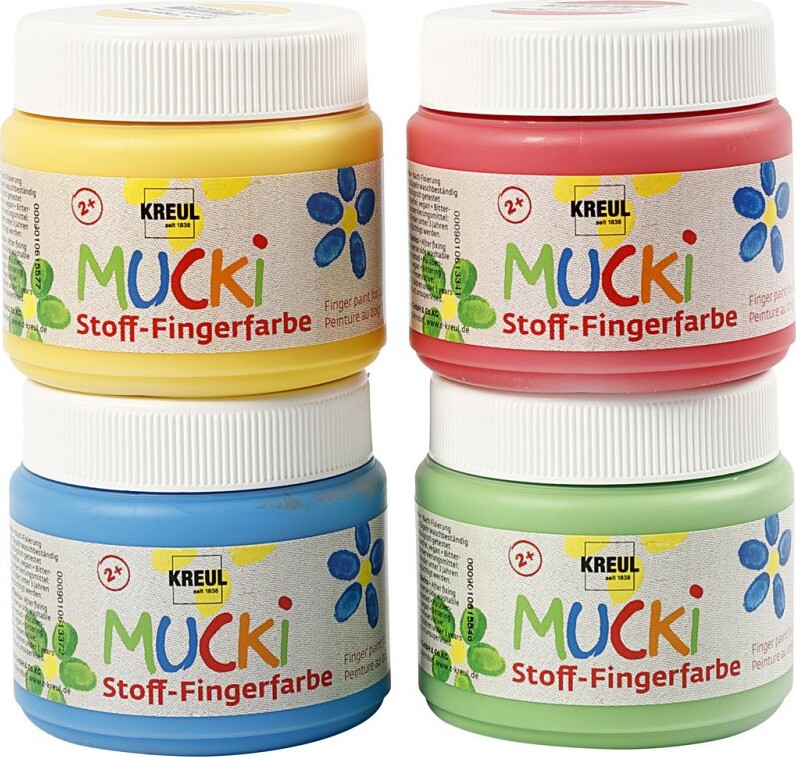 Fingermaling - Mucki - Blå Grøn Gul Rød 4x150 Ml - Kreul