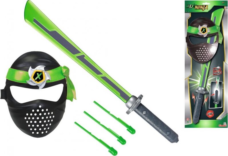 Ninja Sæt Med Lys Og Lyd - Inkl. Sværd Og Maske