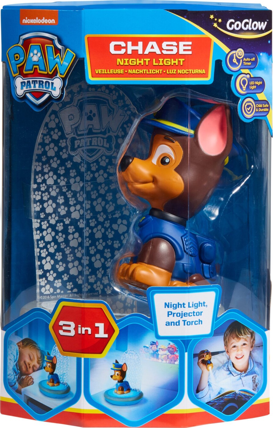 Paw Patrol - Chase Natlys Lampe Med Projektor - Goglow - Moose