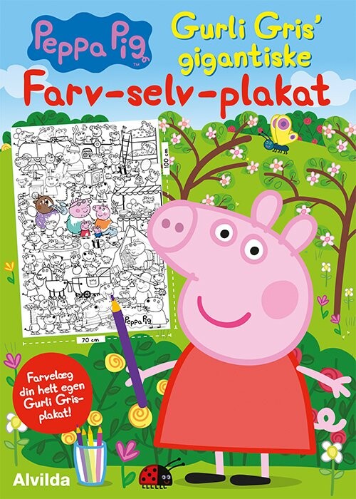 Gurli Gris - Plakat Til Farvelægning - Farv-selv-plakat - Forlaget Alvilda
