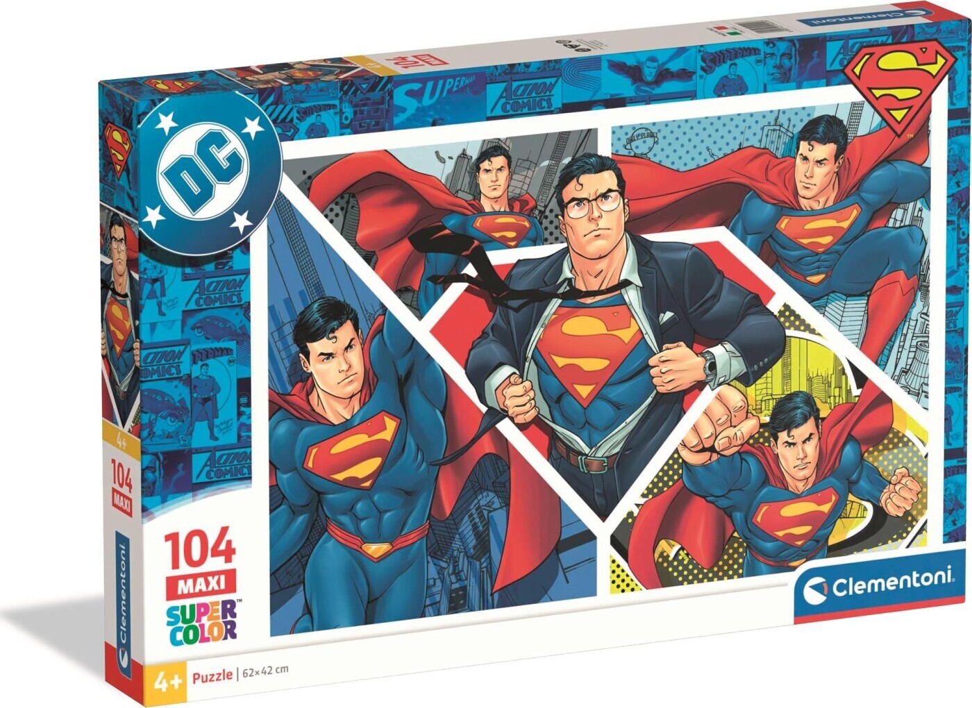 Clementoni - Superman Puzzle - 104 Brikker - Maxi Puslespil