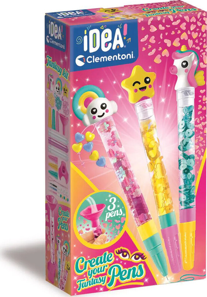 Clementoni - Idea - Create Your Pens - Fantasy - 3 Penne