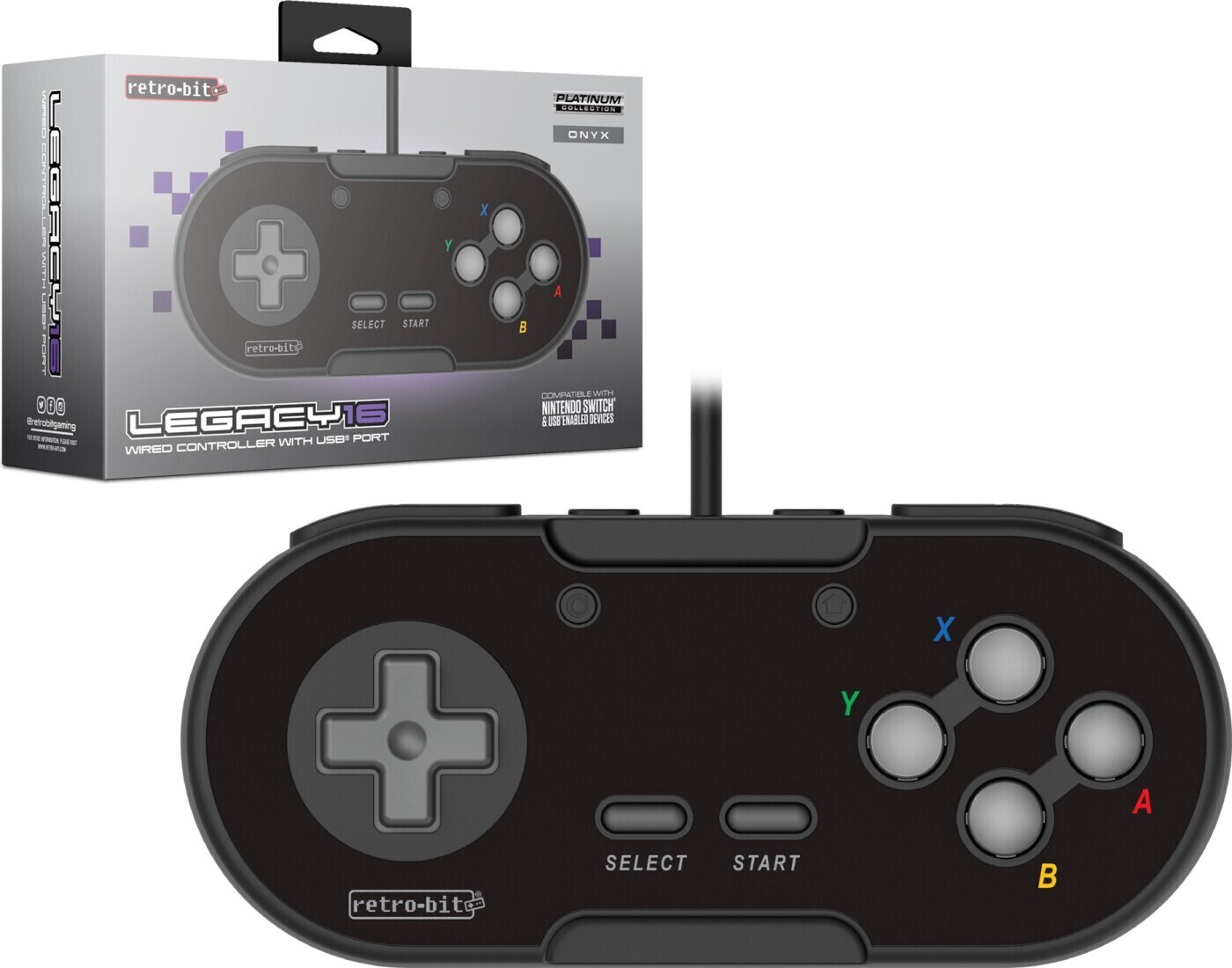 Retro-bit - Legacy 16 Controller - Pc/mac/switch - Sort - Kmd