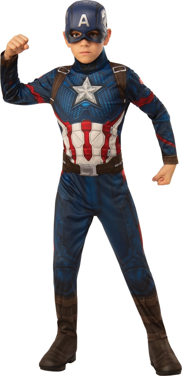Captain America Kostume Til Børn - Marvel Avengers - 9-10 år - Rubies