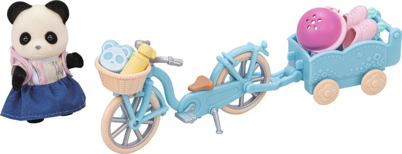 Sylvanian Families - Panda Med Cykel Med Vogn Og Rulleskøjter Sæt - 5652