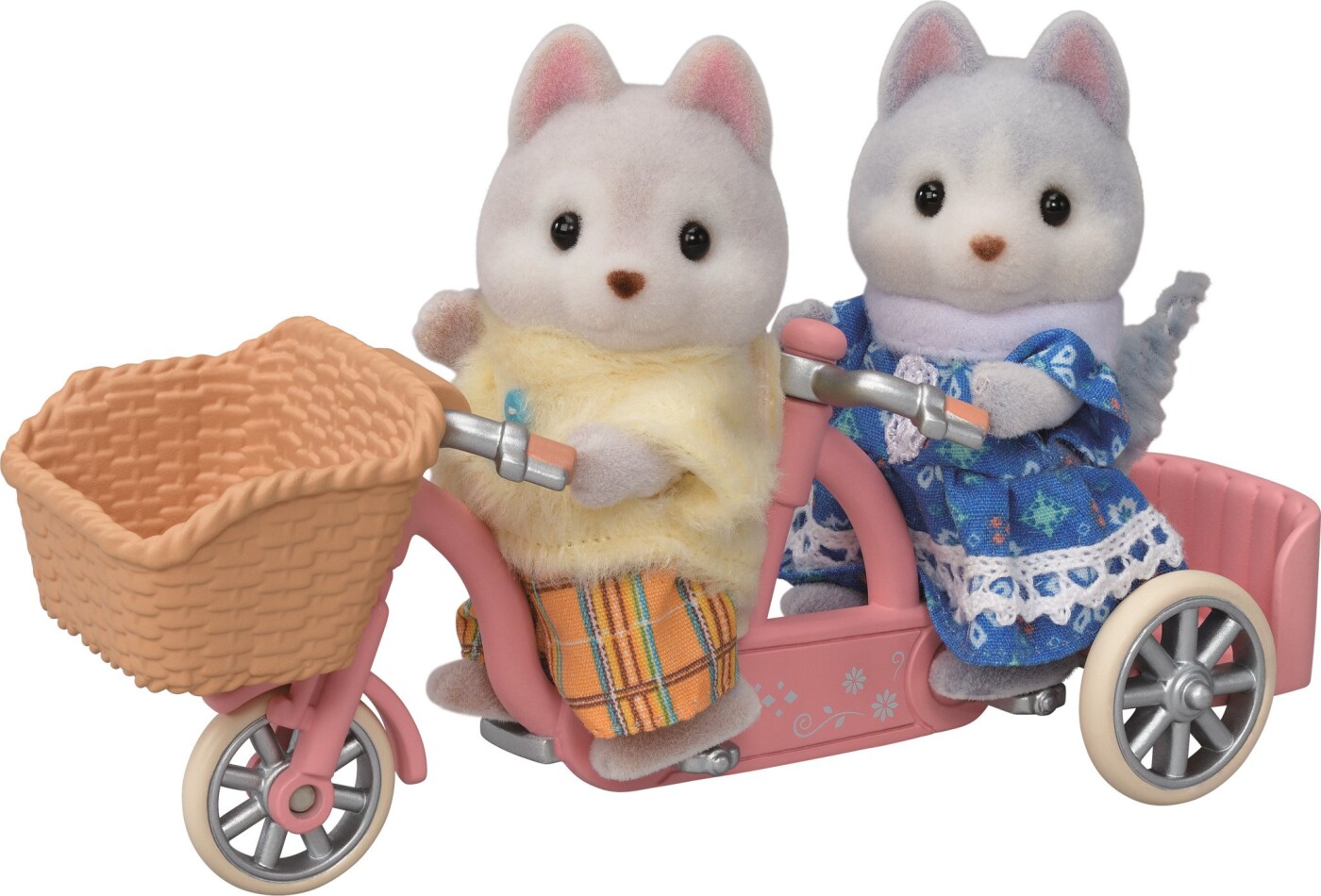 Sylvanian Families - Tandem Cykel Sæt Med 2 Husky Figurer - 5637