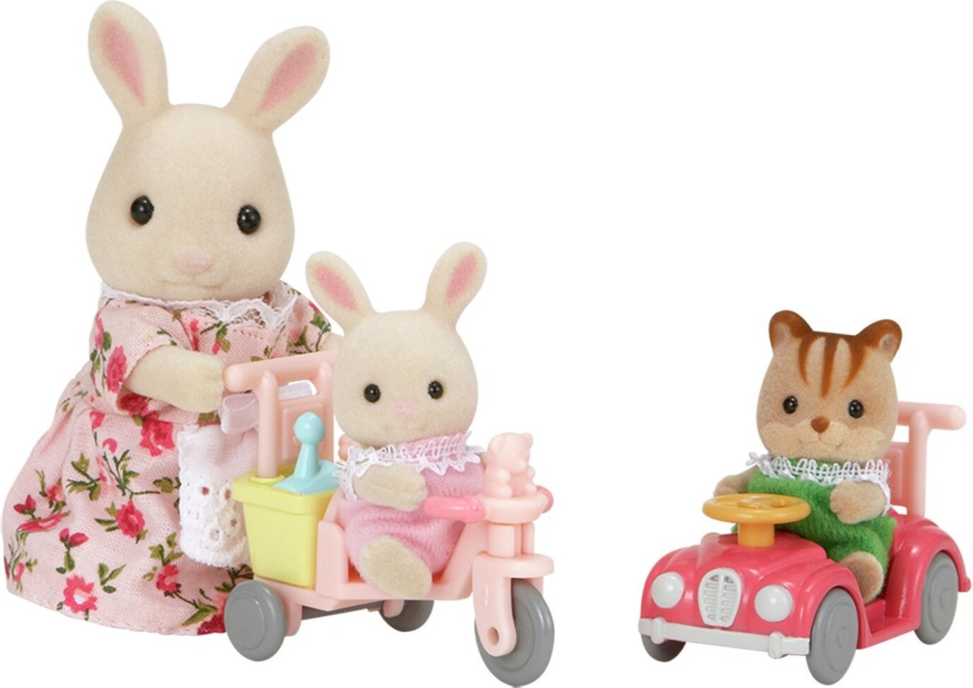 Sylvanian Families - Kaniner Med Trehjulet Cykel Og Bil - 5040