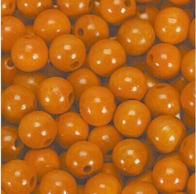 Træperler - 5 Mm - Orange - 1000 Stk