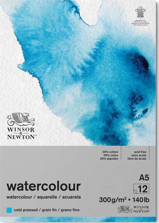 Akvarelpapir - A5 - Cold Press - Winsor & Newton - 12 Ark